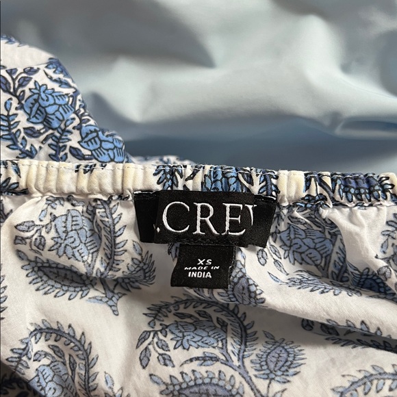 J.Crew V Neck Bouquet Block White Blue Dress Fit Flare XS Spring Easter - Picture 4 of 5